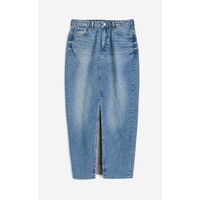 H&M Dżinsowa spódnica z rozcięciem - Bardzo wysoki stan - Midi - 1170365004 Niebieski denim