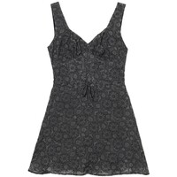 Cropp Czarna sukienka mini w kwiaty 162AS-99X