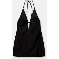 Pull&Bear Krótka czarna sukienka z dekoltem halter 7390/475