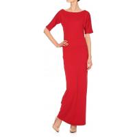 Yuliya Babich Długa sukienka z krótkim rękawem czerwona