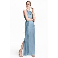 H&M Długa suknia bez rękawów 0364141004 Jasnoniebieski
