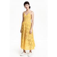 H&M Koronkowa sukienka 0391361008 Żółty