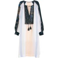 H&M Bawełniana sukienka 0378119002 Biały/Paski