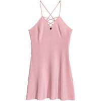 H&M Sukienka ze sznurowaniem 0420137006 Różowy