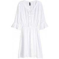 H&M Sukienka ze sznurowaniem 0393064003 Biały