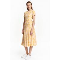 H&M Dżersejowa sukienka 0403646004 Żółty/Kwiaty