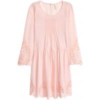 H&M Szyfonowa sukienka z koronką 0410203001 Różowy