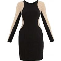 Unique Sukienka z dżerseju black UI021C039-Q11