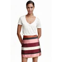 H&M Patterned skirt 0395881002 Burgundy/Striped