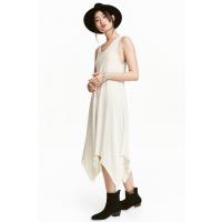 H&M Asymetryczna sukienka 0397537003 Naturalna biel