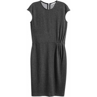 H&M Krótka sukienka 0439850004 Ciemnoszary melanż