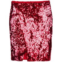 H&M Kopertowa spódnica z cekinami 0449612001 Ciemnoczerwony