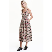 H&M Sukienka z żakardowej tkaniny 0459740001 Czarny/Wzór