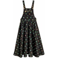 H&M Pikowana sukienka z jedwabiu 0438677001 Czarny/Zielony