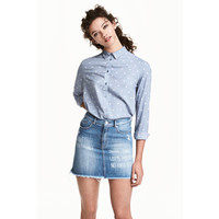 H&M Krótka spódniczka dżinsowa 0463137001 Niebieski denim