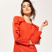 Reserved Czerwona sukienka z falbanami RC551-33X