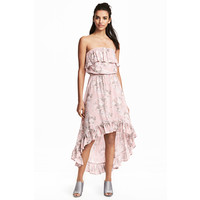 H&M Sukienka z falbanami 0486660001 Różowy/Duże kwiaty