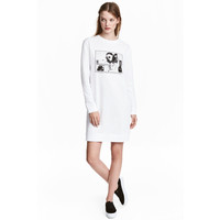 H&M Sukienka dresowa 0515978005 Biały