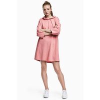 H&M Sukienka dresowa z kapturem 0507757005 Różowy