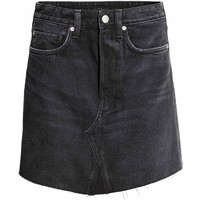 H&M Krótka spódnica dżinsowa 0483013005 Czarny denim