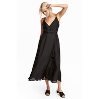 H&M Kopertowa sukienka we wzory 0484207001 Czarny