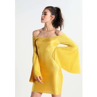 New Look PLISSE FLARE SLEEVE Sukienka etui yellow NL021C0L9