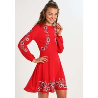 New Look POPPY EMBROIDERED SKATER Sukienka letnia red pattern NL021C0L2