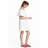 H&M Sukienka z odkrytymi ramionami 0541916005 Biały