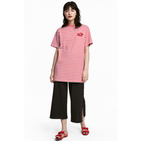 H&M Sukienka typu T-shirt 0574401001 Czerwony/Białe paski