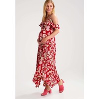 Topshop Maternity ASYMTRIC FLORAL Długa sukienka burgundy TP721G0AF