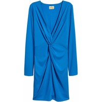 H&M Dopasowana sukienka 0542435002 Niebieski