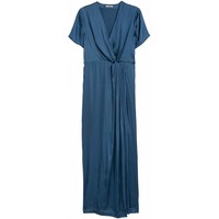 H&M H&M+ Długa sukienka z satyny 0561731001 Niebieski