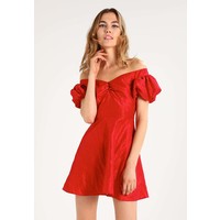 Topshop B&B TAFFETA PUFF SLEEVE BARDOT Sukienka koktajlowa red TP721C0S0