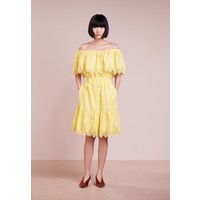 Perseverance DAISY CROCHET ANGLAISE OFF SHOULDER DRESS Sukienka letnia soft yellow PEE21C002