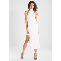 Missguided HIGH NECK OVERLAY TIE WAIST MIDI DRESS Długa sukienka white M0Q21C0TQ
