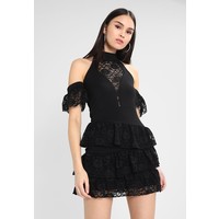 Missguided HIGH NECK FRILL DETAIL MINI DRESS Sukienka koktajlowa black M0Q21C0QW