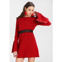 Missguided INSERT WAIST TIE SLEEVE SKATER DRESS Sukienka letnia burgundy M0Q21C0QS