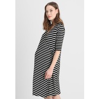 Bluebelle Maternity TOPSTRIPE WRAP FRONT LONGLINE Sukienka z dżerseju black/white stripe BLH29F00B