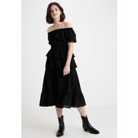 Lost Ink BARDOT TIERED MIDI DRESS Sukienka letnia black L0U21C07R