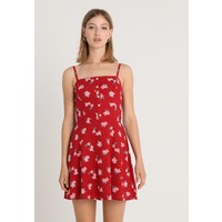 Hollister Co. BARE DRESS Sukienka letnia red floral H0421C00V