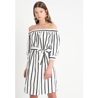 Selected Femme SFNADINE 3/4 OFF SHOULDER DRESS Sukienka letnia bright white/black SE521C0J1