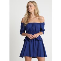 DEBIFLUE X NA-KD OFF SHOULDER FRILL SHORT DRESS Sukienka letnia blue NAA21C01A