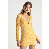 Missguided PLUNGE NECK DRESS Sukienka letnia mustard M0Q21C0XL