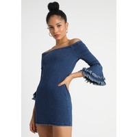 Missguided BARDOT DRESS Sukienka jeansowa mid blue M0Q21C0U4