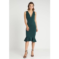 New Look GO V PLUNGE FRILL HEM DRESS Sukienka etui dark green NL021C0XB