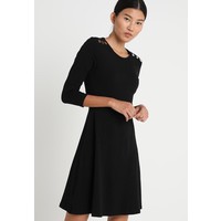 Dorothy Perkins HARD WEAR BUTTON DETAIL FIT AND FLARE DRESS Sukienka z dżerseju black DP521C1PK