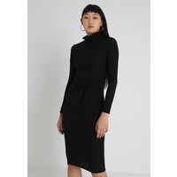 Missguided BELTED FITTED TURTLE NECK DRESS Sukienka dzianinowa black M0Q21C11H