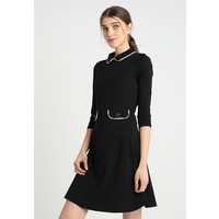 Dorothy Perkins PIPED COLLAR BUTTON DETAIL FIT AND FLARE Sukienka z dżerseju black DP521C1RN