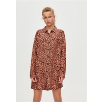 PULL&BEAR MIT FARBIGEM PRINT Sukienka koszulowa brown PUC21E07K