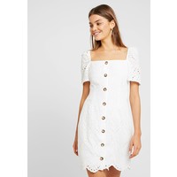 Missguided SQUARE NECK BUTTON BRODIERIE ANGLAIS DRESS Sukienka koszulowa white M0Q21C162